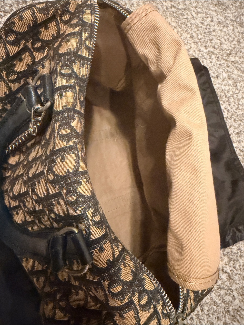 Auth DIOR Monogram Canvas Satchel with COA, unbranded chain & unbranded dustbag - Picture 11 of 12